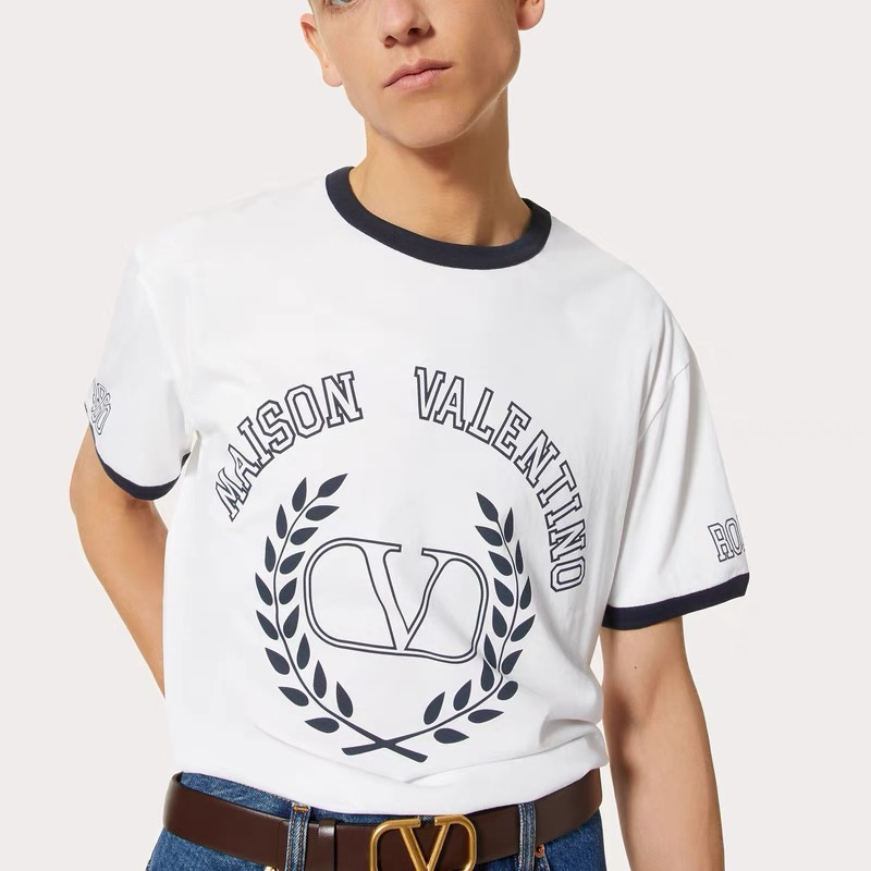 Футболка Valentino Brand Name Logo "White" фото № 2