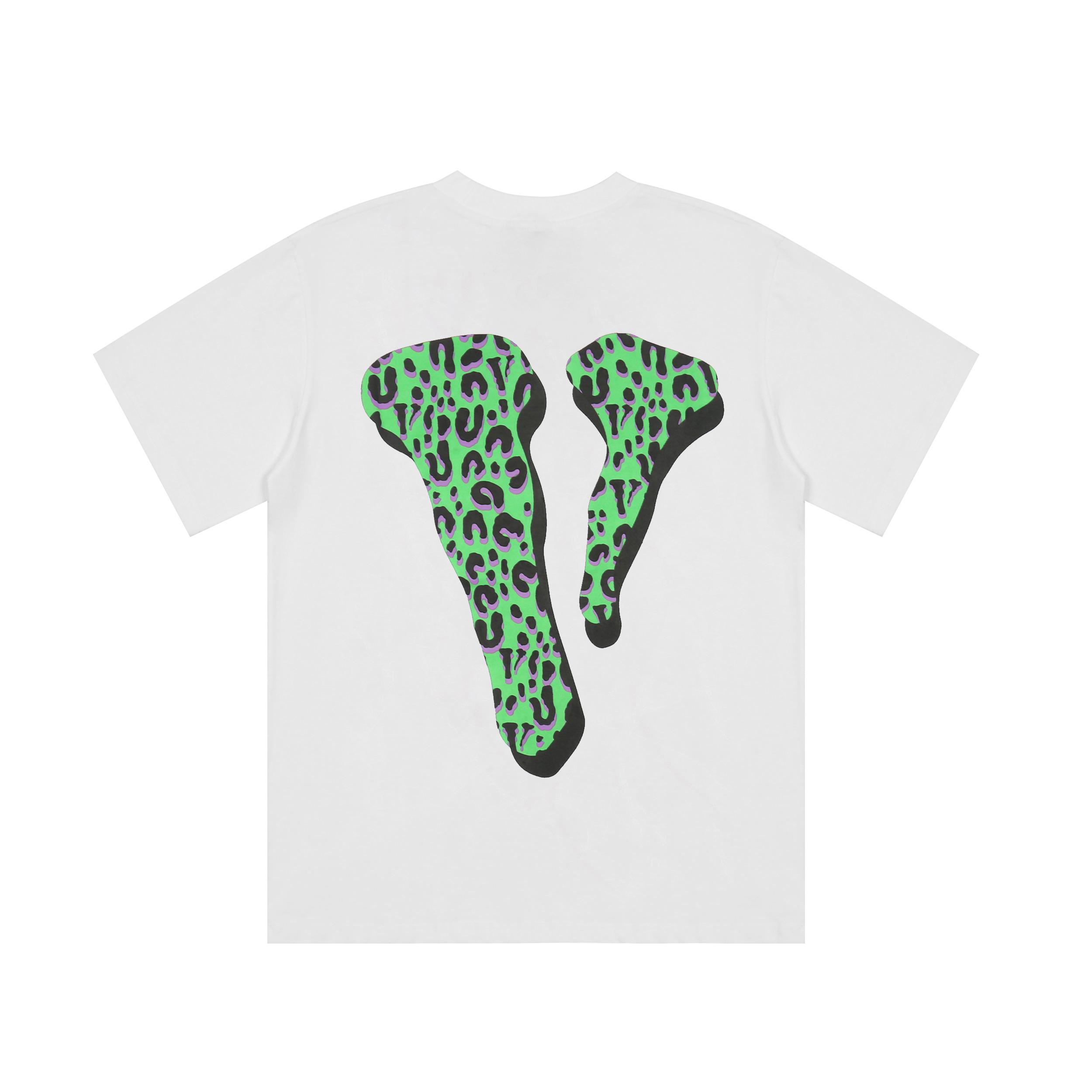 Футболка Vlone Green Pattern V-Face "White" фото № 2