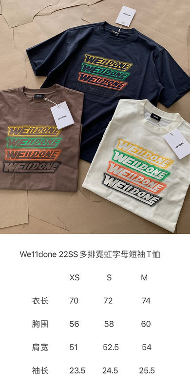 Футболка We11done Short Sleeve Logo Four Inscriptions "White" фото № 3