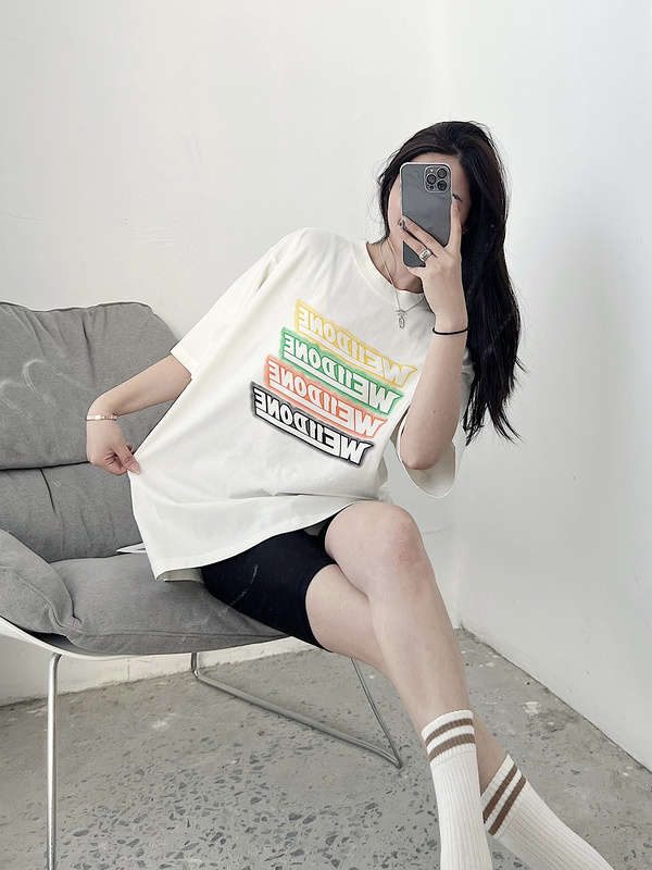 Футболка We11done Short Sleeve Logo Four Inscriptions "White" фото № 2