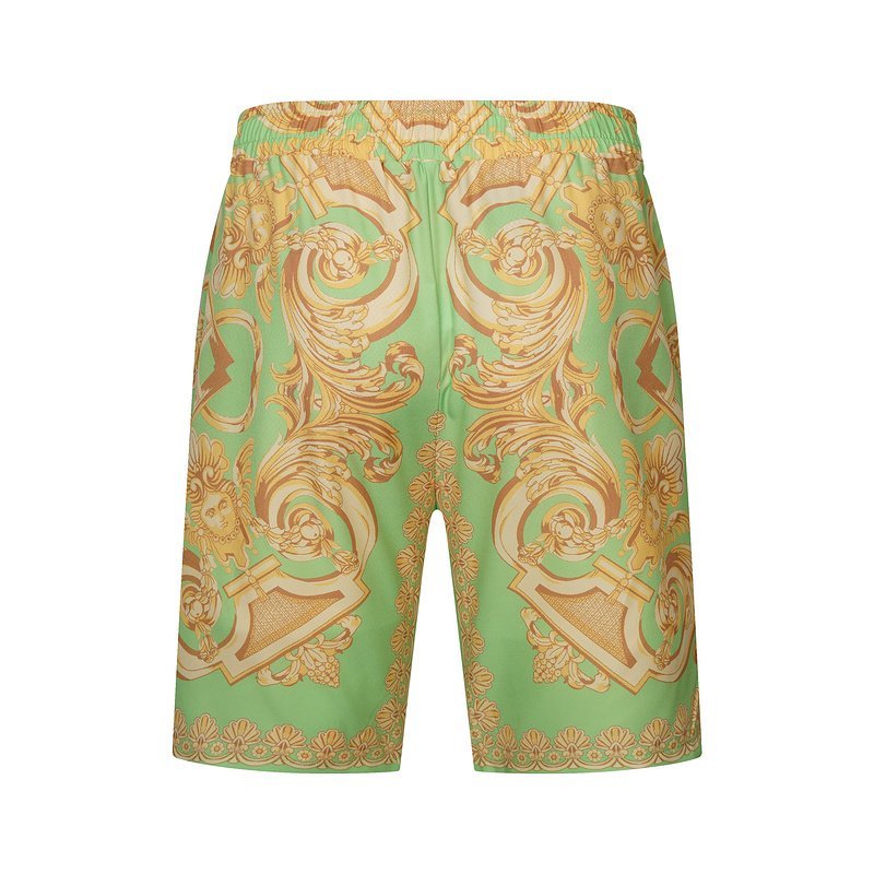 Шорты Versace Decorated By Gold Symbols "Green" фото № 2