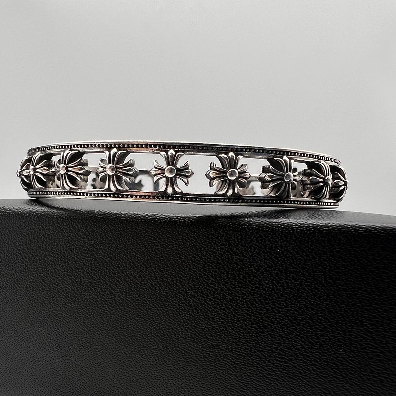 Браслет Chrome Hearts Open-End With Flowers "Silver" фото № 3