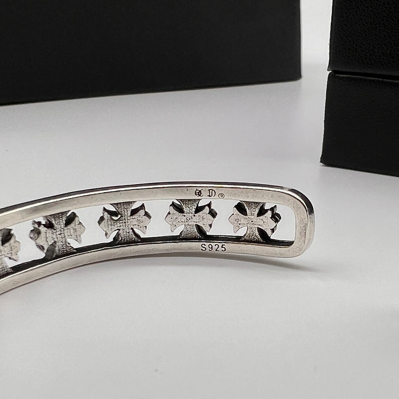 Браслет Chrome Hearts Open-End With Flowers "Silver" фото № 2