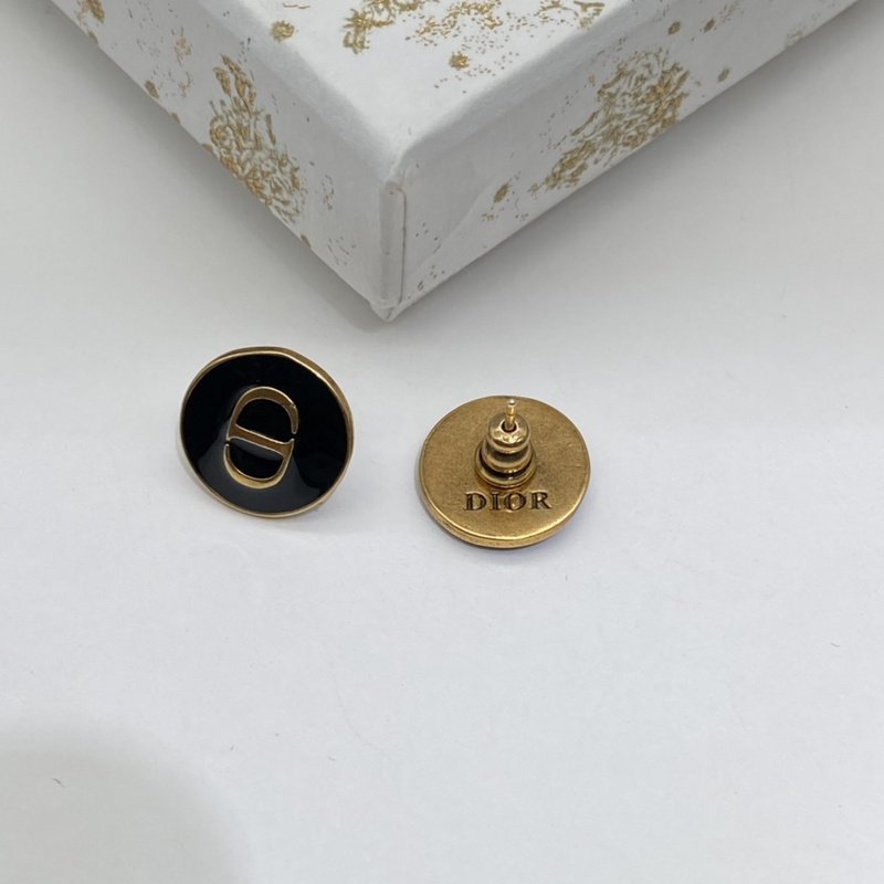 Серьги Dior Logo Decoration "Black" фото № 2