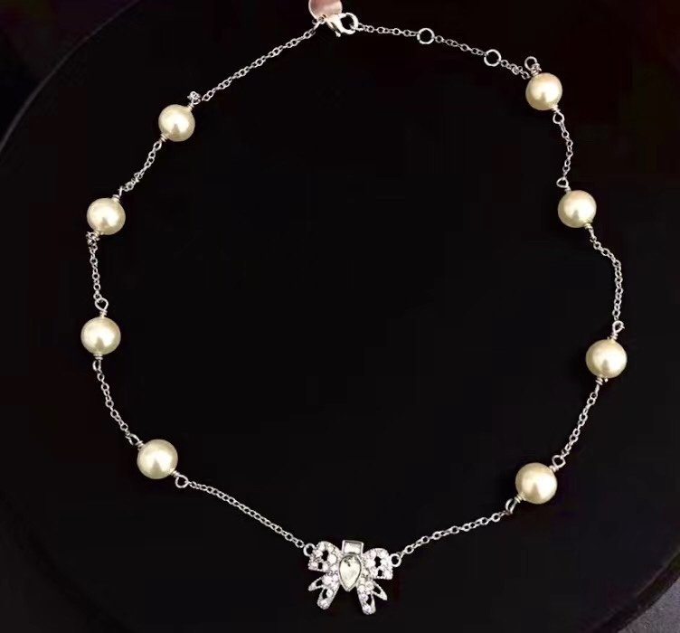 Ожерелье Miu Miu Chain With Pearl "Silver" фото № 2