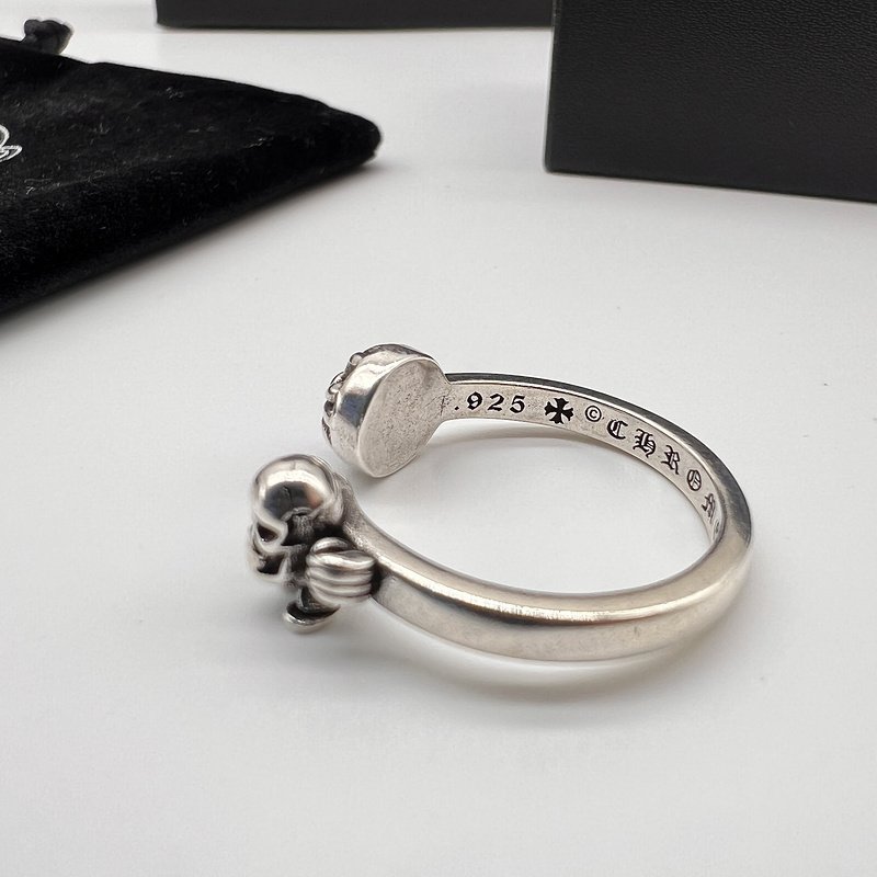 Кольцо Chrome Hearts Open End Of Various Shapes - Scull "Silver" фото № 4
