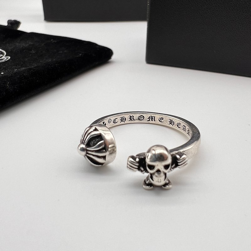 Кольцо Chrome Hearts Open End Of Various Shapes - Scull "Silver" фото № 2