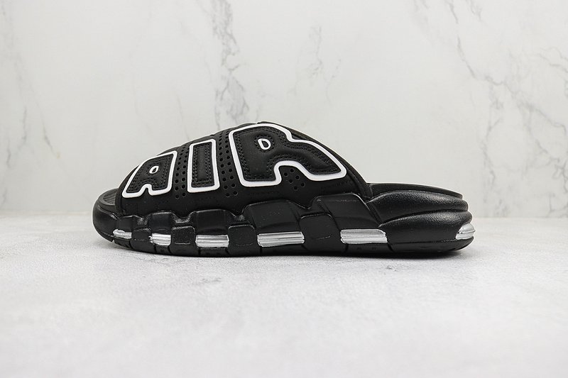 Nike Air More Uptempo Slide "Black/White/Silver" фото № 2
