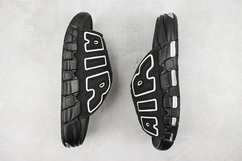 Nike Air More Uptempo Slide "Black/White/Silver" фото № 5