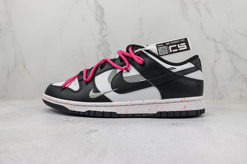 Nike Dunk Low Shooshes "White/Black/Grey/Pink" фото № 2