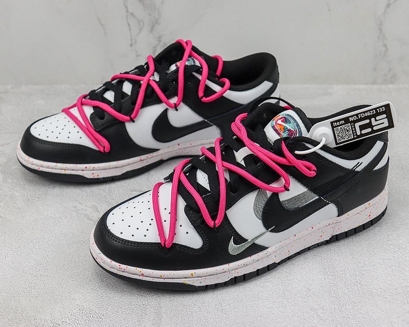 Nike Dunk Low Shooshes "White/Black/Grey/Pink" фото № 5