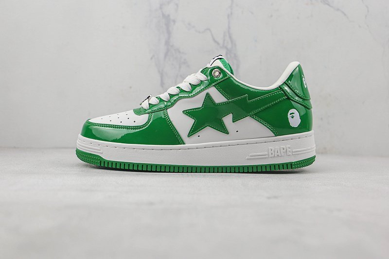 A Bathing Ape Bape Sta Patent Leather “White/Green” фото № 2