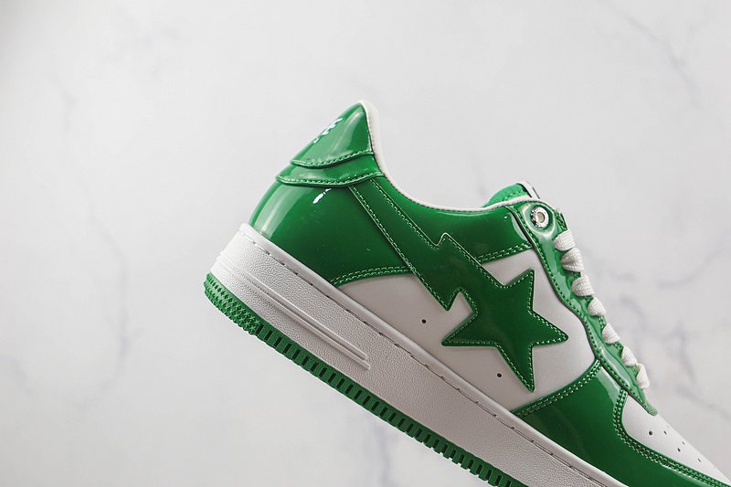 A Bathing Ape Bape Sta Patent Leather “White/Green” фото № 4