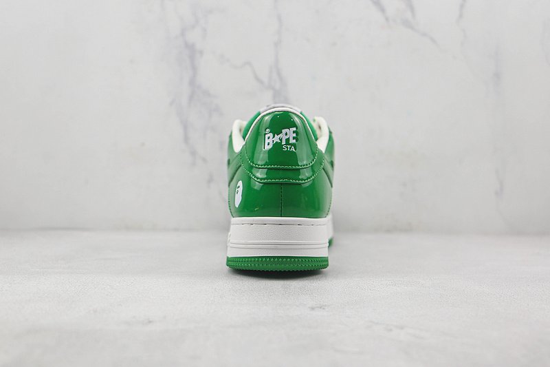 A Bathing Ape Bape Sta Patent Leather “White/Green” фото № 8