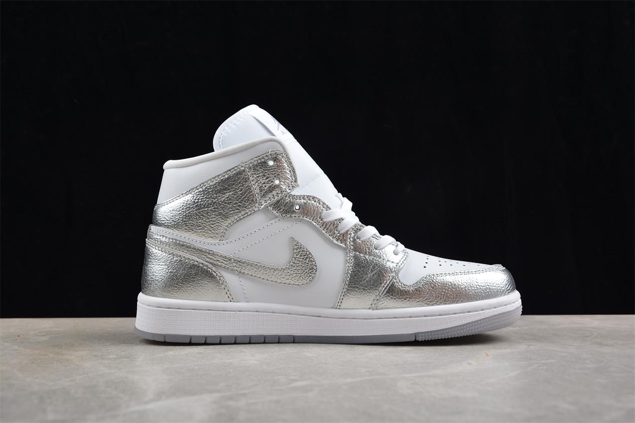 Air Jordan 1 Mid “Crinkled Silver Foil” фото № 7