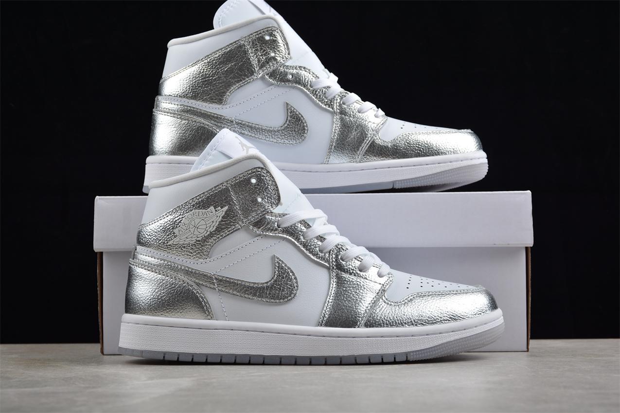 Air Jordan 1 Mid “Crinkled Silver Foil” фото № 6