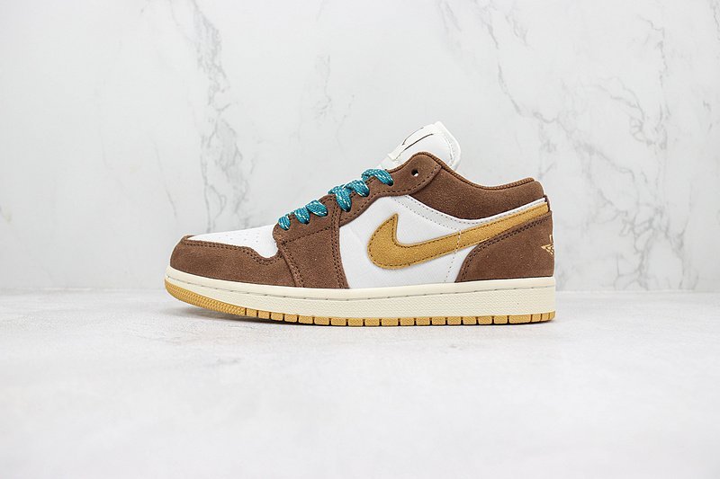 Air Jordan 1 Low "Brown/White/Blue Lacing" фото № 2