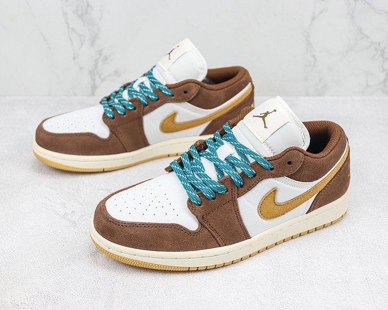Air Jordan 1 Low "Brown/White/Blue Lacing" фото № 5