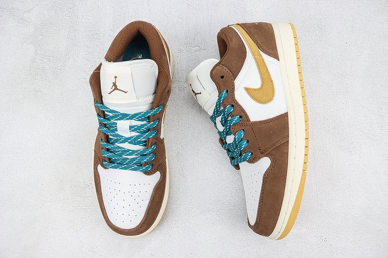 Air Jordan 1 Low "Brown/White/Blue Lacing" фото № 6