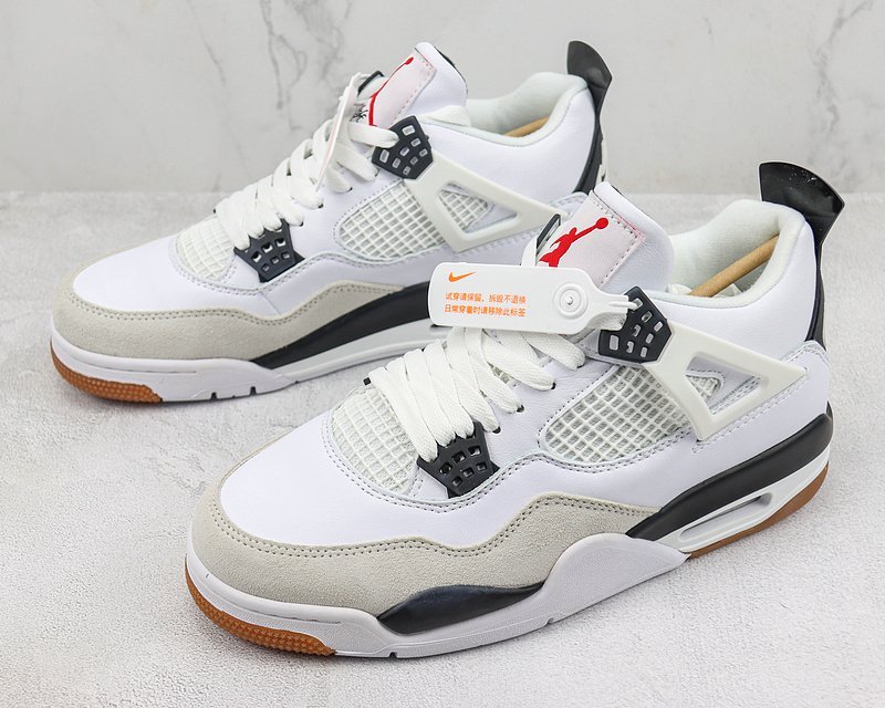 Air Jordan 4 "White/Beige/Black" фото № 5