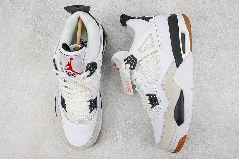 Air Jordan 4 "White/Beige/Black" фото № 7