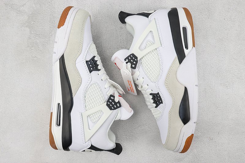 Air Jordan 4 "White/Beige/Black" фото № 6