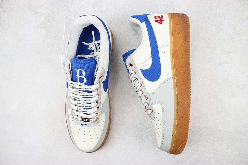 Jackie Robinson x Nike Air Force 1 Low "White/Blue" фото № 6