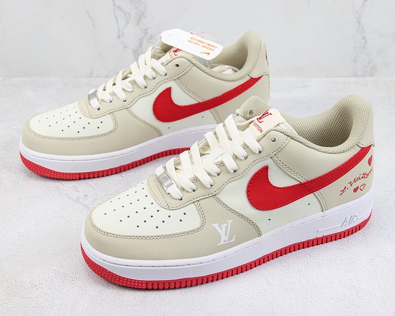 Louis Vuitton x Nike Air Force 1 Low "Beige/Red" фото № 5