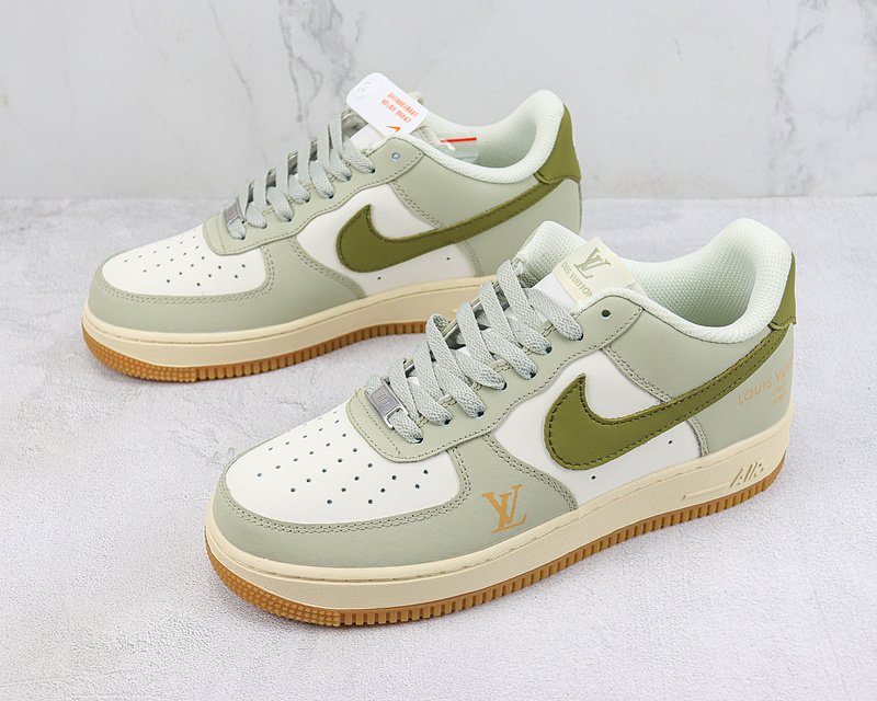 Louis Vuitton x Nike Air Force 1 Low "Pastel Green/Olive Green/White" фото № 5