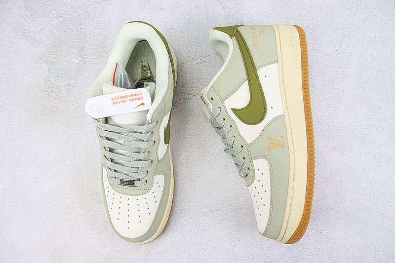 Louis Vuitton x Nike Air Force 1 Low "Pastel Green/Olive Green/White" фото № 6