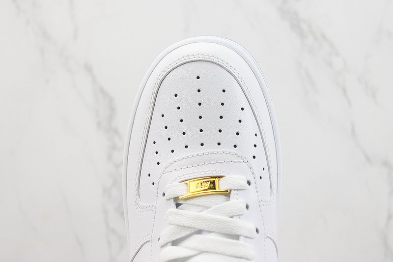 Nike Air Force 1 Low "White/Golden Swoosh/Blue" фото № 4