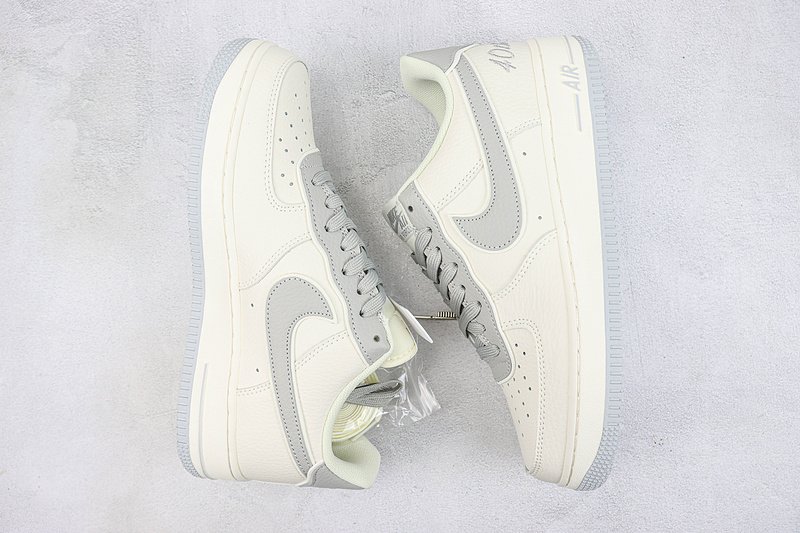 Nike Air Force 1 Low 40th Anniversary "Off White/Grey/Perforated" фото № 7