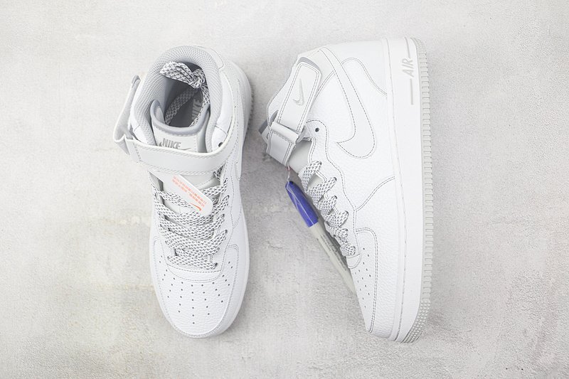 Nike Air Force 1 Mid "Leather White" фото № 6