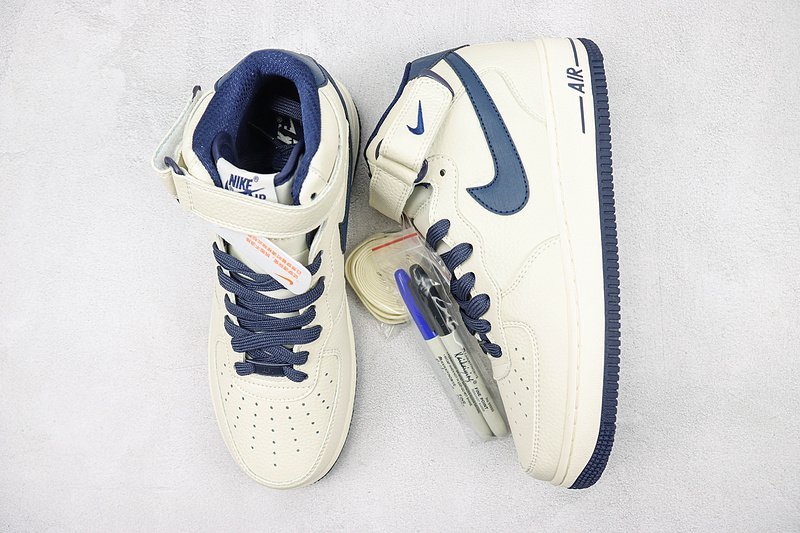Nike Air Force 1 Mid "Wheat White/Navy Blue" фото № 6