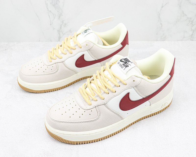 Nike Air Force 1 Low "Rice White/Wine Red/Beige" фото № 5