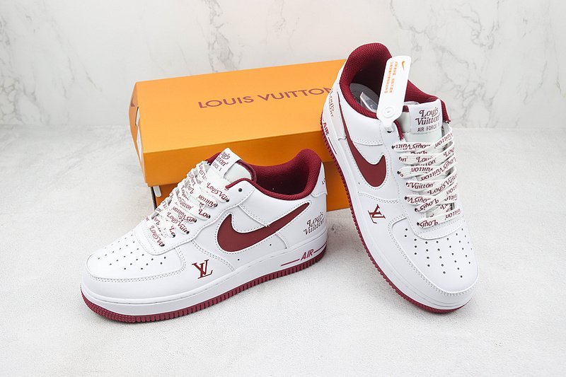 Louis Vuitton x Nike Air Force 1 Low "Burgundy/White" фото № 7