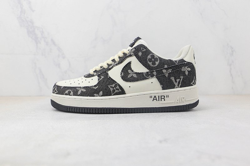 Louis Vuitton x Nike Air Force 1 07 Low "Black/White" фото № 2