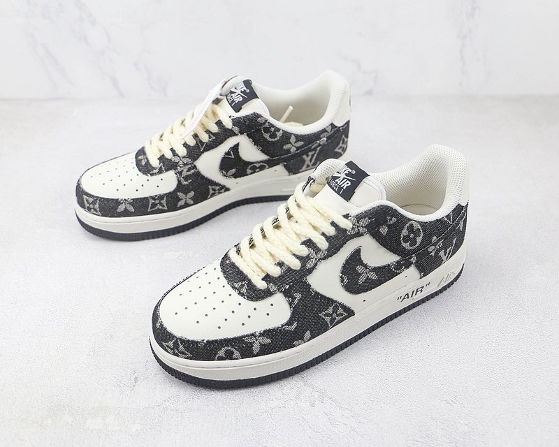 Louis Vuitton x Nike Air Force 1 07 Low "Black/White" фото № 5