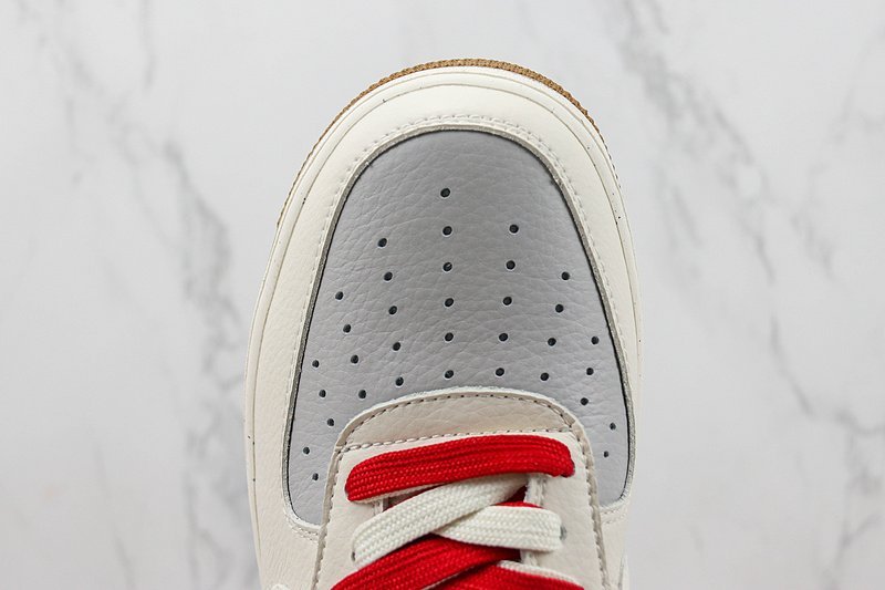 Nike Air Force 1 Low "Double Swoosh/Cream White/Red/Grey" фото № 4