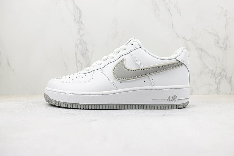 Nike Air Force 1 07 Low "White/Grey Swoosh" фото № 2