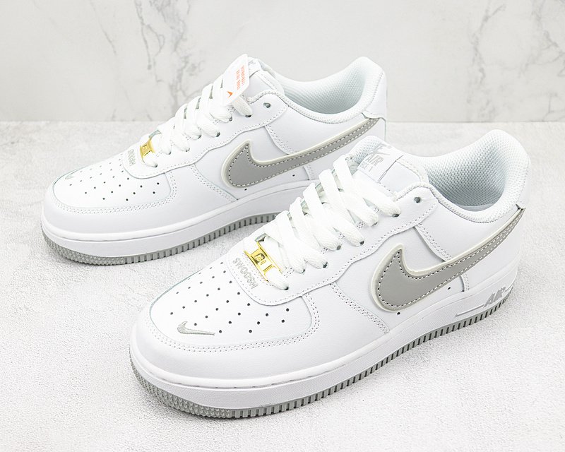 Nike Air Force 1 07 Low "White/Grey Swoosh" фото № 5
