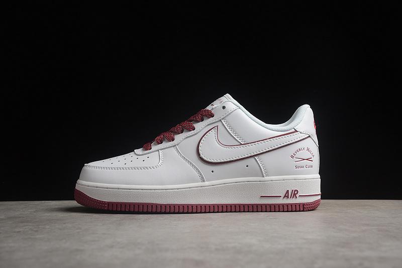Nike Air Force 1 07 Low "Beverly Hills/White/Dark Red" фото № 2