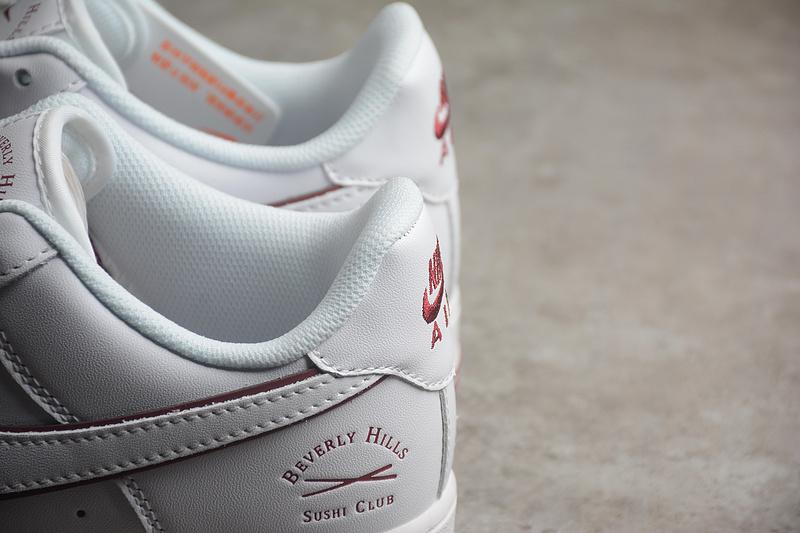 Nike Air Force 1 07 Low "Beverly Hills/White/Dark Red" фото № 7