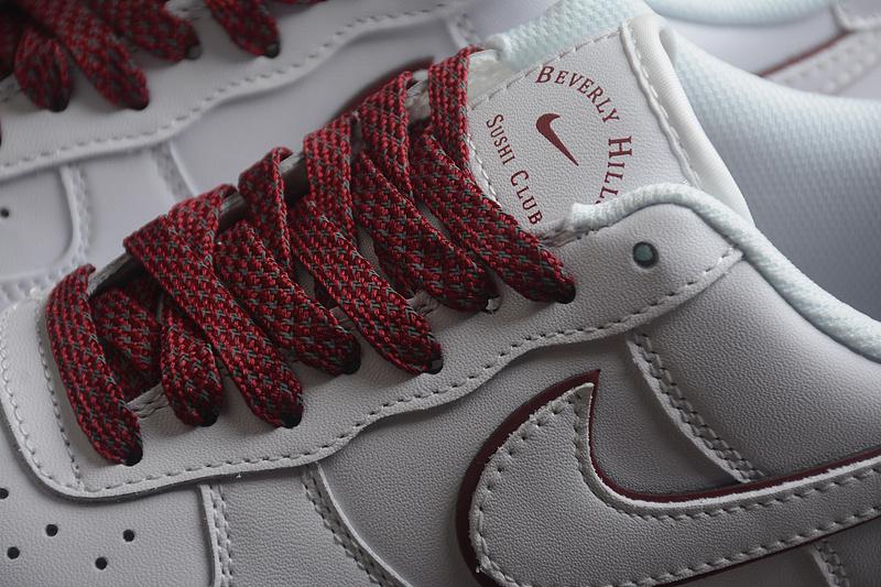 Nike Air Force 1 07 Low "Beverly Hills/White/Dark Red" фото № 6
