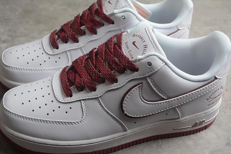 Nike Air Force 1 07 Low "Beverly Hills/White/Dark Red" фото № 4