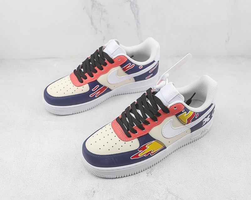 Nike Air Force 1 Low "White/Dark Blue Graffiti/Metallic Silver" фото № 5