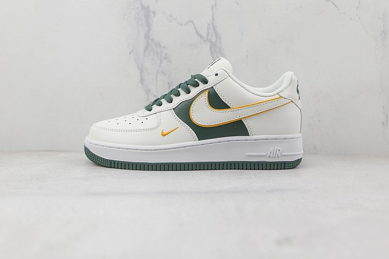 Nike Air Force 1 Low "White and Green/Little Gold Hook" фото № 2