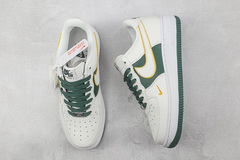 Nike Air Force 1 Low "White and Green/Little Gold Hook" фото № 6