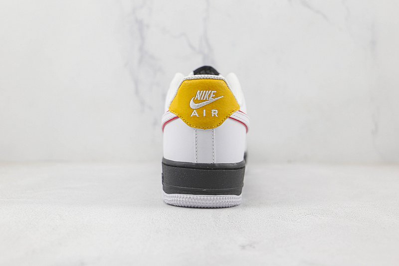 Nike Air Force 1 Low "White/Black/Red Swoosh/Gold" фото № 9