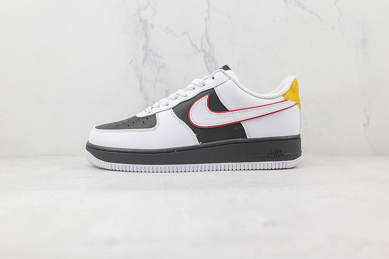 Nike Air Force 1 Low "White/Black/Red Swoosh/Gold" фото № 2